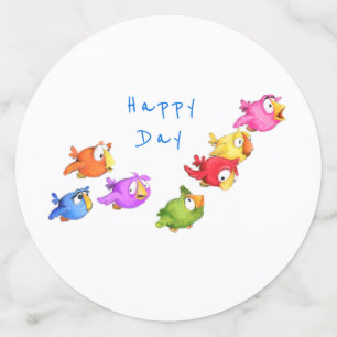 Colourful Flying Birds Confetti - Custom Text