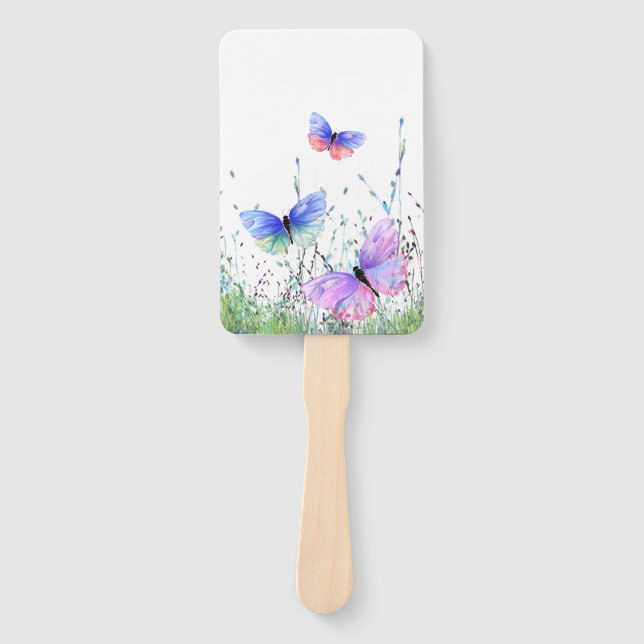 Colourful Flying Butterflies Hand Fan Spring Joy (Front)