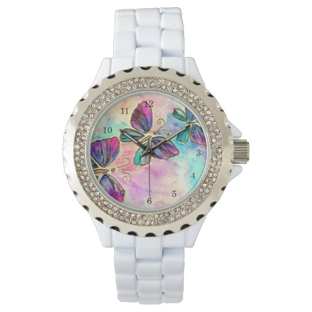 Colourful Flying Butterfly Watch (Front)