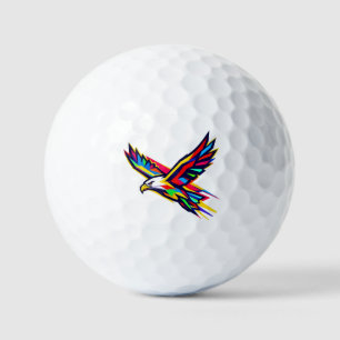 Colourful Flying Eagle Rainbow Logo Sports Gift Golf Balls