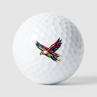 Colourful Flying Eagle Rainbow Logo Sports Gift Golf Balls