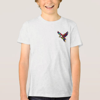 Colourful Flying Eagle Rainbow Logo Sports Gift Tri-Blend Shirt