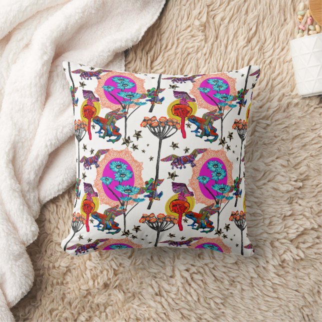Colourful Flying Frogs Cushion (Blanket)