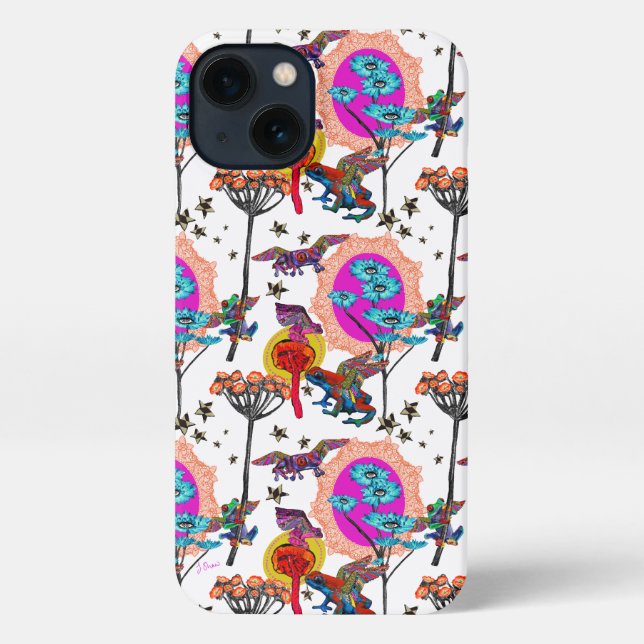 Colourful Flying Frogs iPhone Case (Back)
