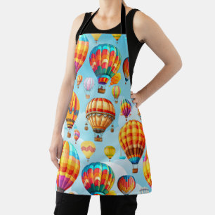 Colourful Flying Hot Air Balloon  Apron