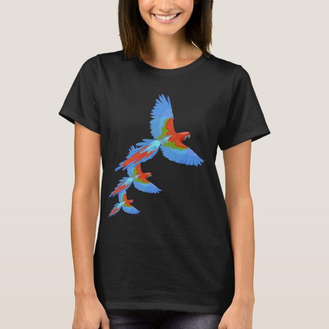 Colourful Flying Macaws T-Shirt (Front)