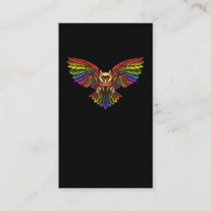 Colourful Flying Owl Birdwatching Art Birds Business Card