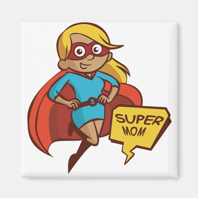 Colourful Flying Super Mum Magnet (Front)