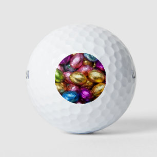 colourful foil chocolate Easter eggs Golf Balls