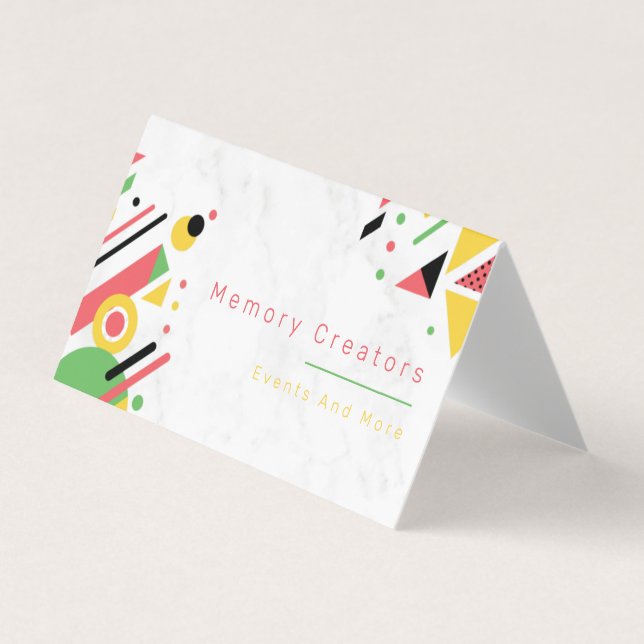 colourful Folded Business Card (Front)