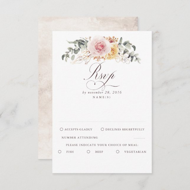 Colourful Foliage Boho Wedding RSVP (Front/Back)
