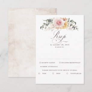 Colourful Foliage Boho Wedding RSVP Card