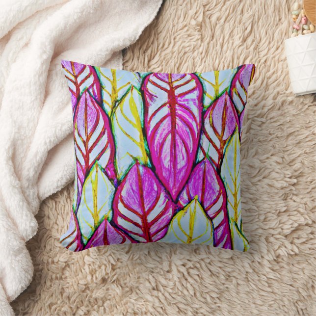 Colourful Foliage Delight Pattern Cushion (Blanket)