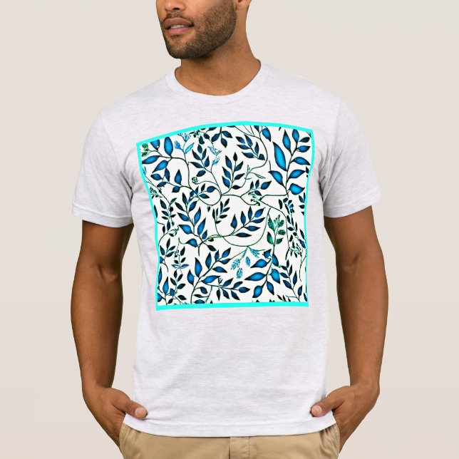 Colourful Foliage Pattern Art T-Shirt (Front)