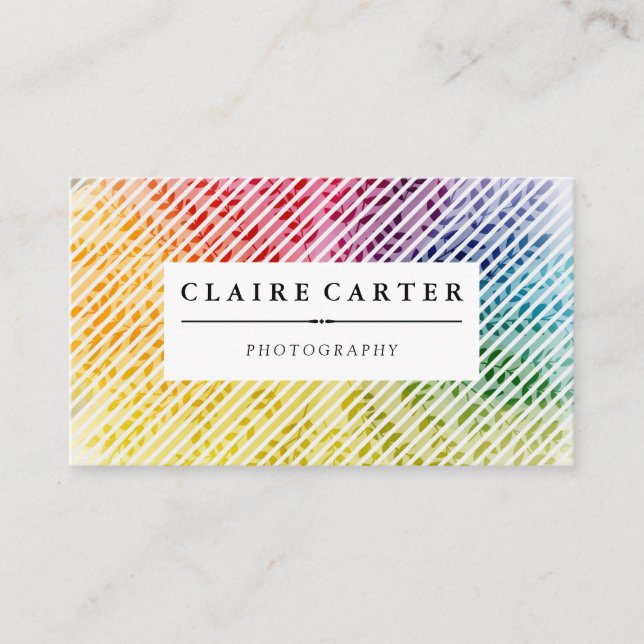 Colourful Foliage Pattern | Natural Business Card (Front)
