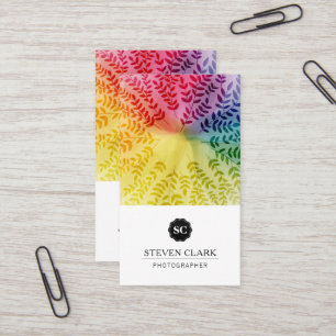 Colourful Foliage Pattern Natural Business Card