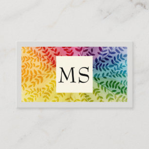 Colourful Foliage Pattern   Natural Business Card