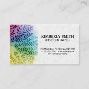 Colourful Foliage Pattern   Natural Business Card