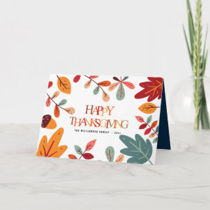 colourful foliage Thanksgiving greeting Card