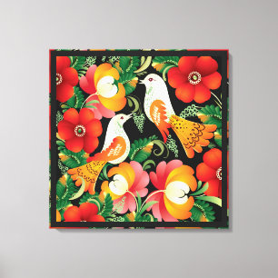 Colourful Folk Art Canvas Print