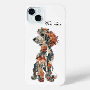 Colourful Folk Art Standard Poodle iPhone 15 Case