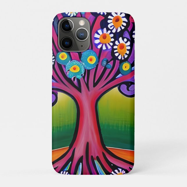 Colourful Folk Art Style Whimsical Tree   Case-Mate iPhone Case (Back)