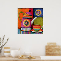 Colourful Folk Art Teapot