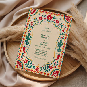 Colourful Folk Botanical Mexican Invitation