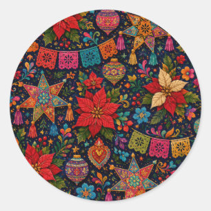 Colourful Folk Christmas Stickers