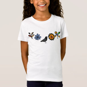 Colourful folk floral and birds T-Shirt