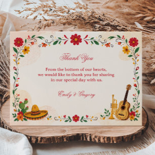 Colourful Folk Floral Mexican Thank You Card