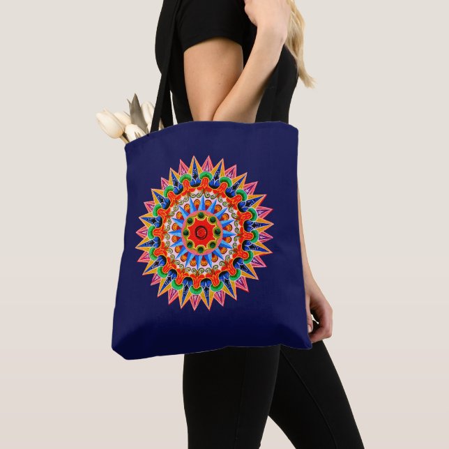 Colourful Folklore Design  Tote Bag (Close Up)
