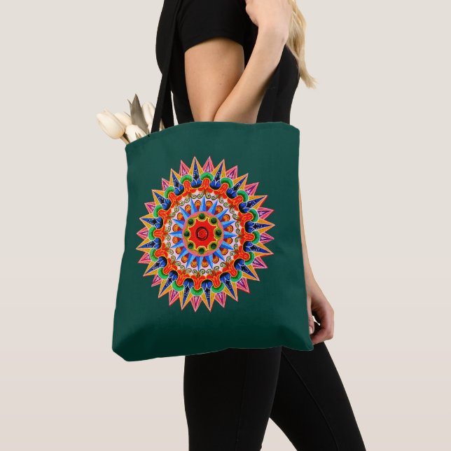 Colourful Folklore Design  Tote Bag (Close Up)