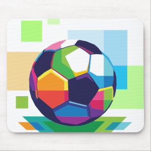 Colourful football mouse mat