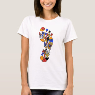 Colourful Footprint Journey Walk T-Shirt