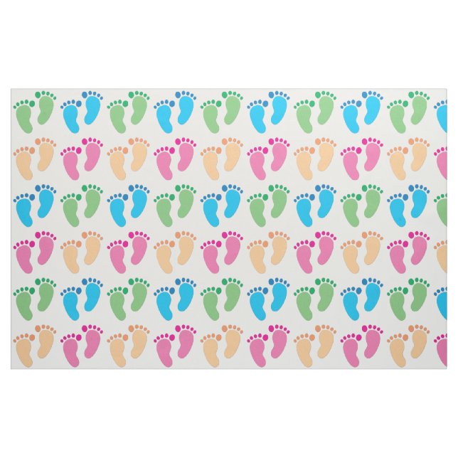 Colourful Footprints Fabric (Fat Quarter)
