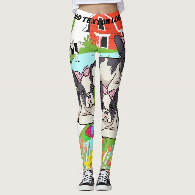  Colourful Foral Pitbull Elegant Modern Dog Women  Leggings (Front)