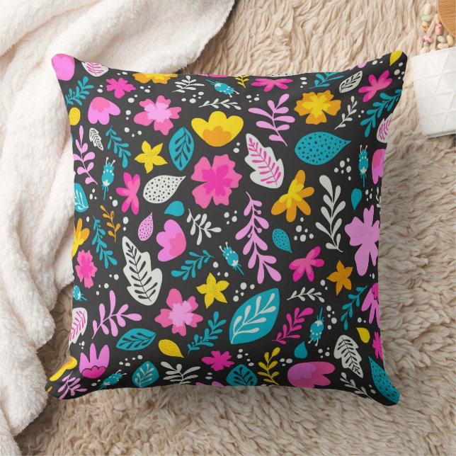 Colourful Forest 20x20 Throw Pillow (Blanket)