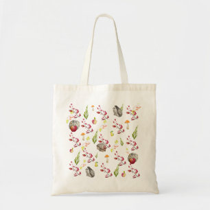 Colourful forest house pattern with bunnies Bag