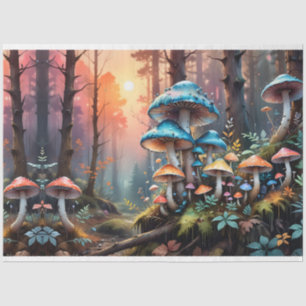 Colourful Forest Mushroom Art I Tissue Paper