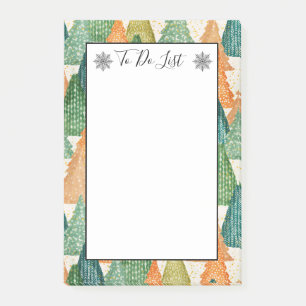 Colourful Forest of Evergreen Christmas To Do List Post-it Notes