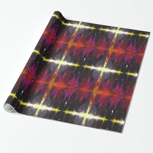Colourful Forest Stained Glass Cross Wrapping Paper (Unrolled)