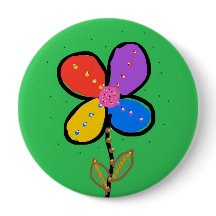 Colourful Four Leaf Clover Flower Hand Drawn Art