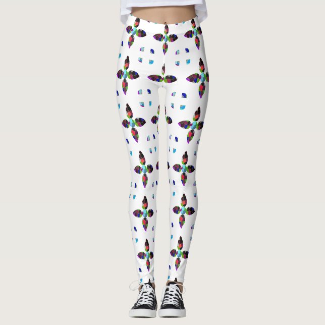 Colourful Four-Leaf  Leggings (Front)