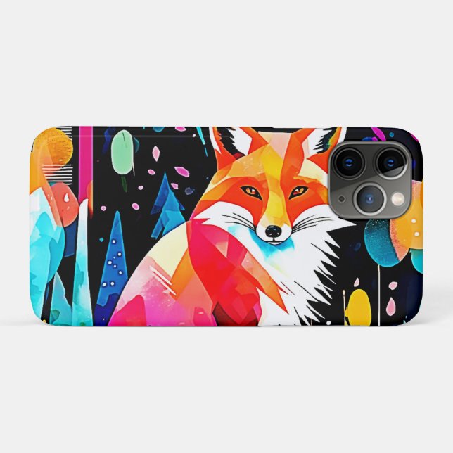 Colourful Fox Abstract Art Case-Mate iPhone Case (Back (Horizontal))