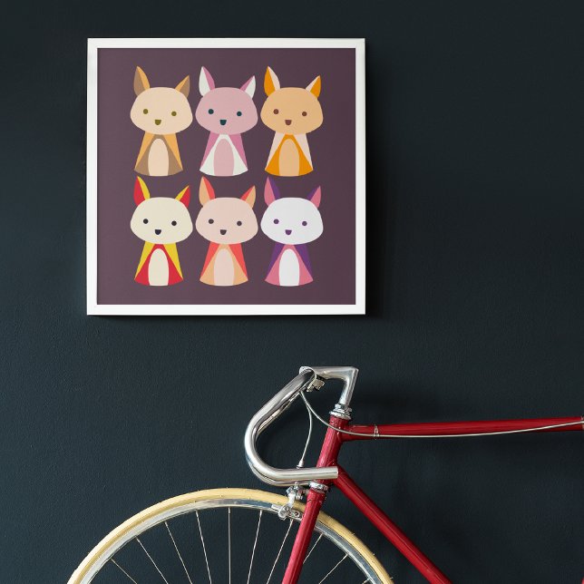 Colourful Fox Cartoon Photo Print (Creator Uploaded)