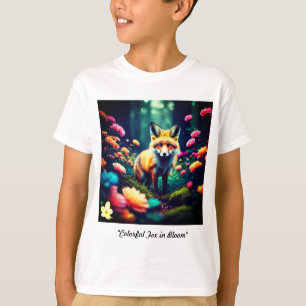 "Colourful Fox in Bloom" T-Shirt