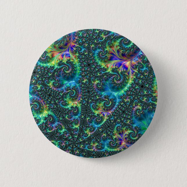 Colourful Fractal 6 Cm Round Badge (Front)