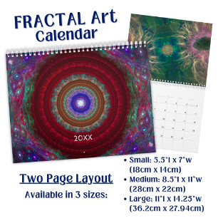Colourful Fractal Art -  Calendar