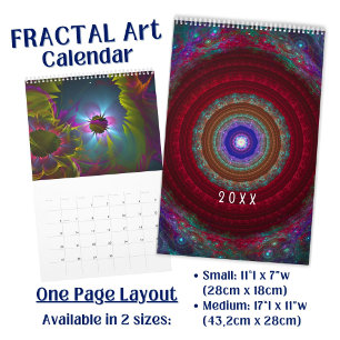 Colourful Fractal Art - long  Calendar